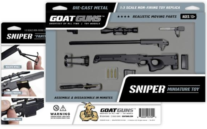 Goatguns Mini Sniper Rifle BLACK - Die Cast Model Toy – G&G