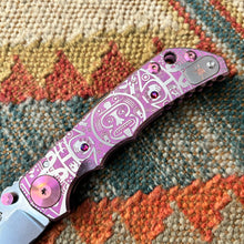 Load image into Gallery viewer, Spartan Blades Harsey Folder - PINK Mayan with Blue Stones, Magnacut Blade, Pink ANO Hardware Knife
