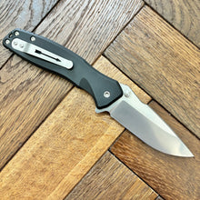 Load image into Gallery viewer, Spartan Blades SF3SW PALLAS Flipper 3.75&quot; Magnacut Stonewashed Plain Blade, Black Aluminum Handles
