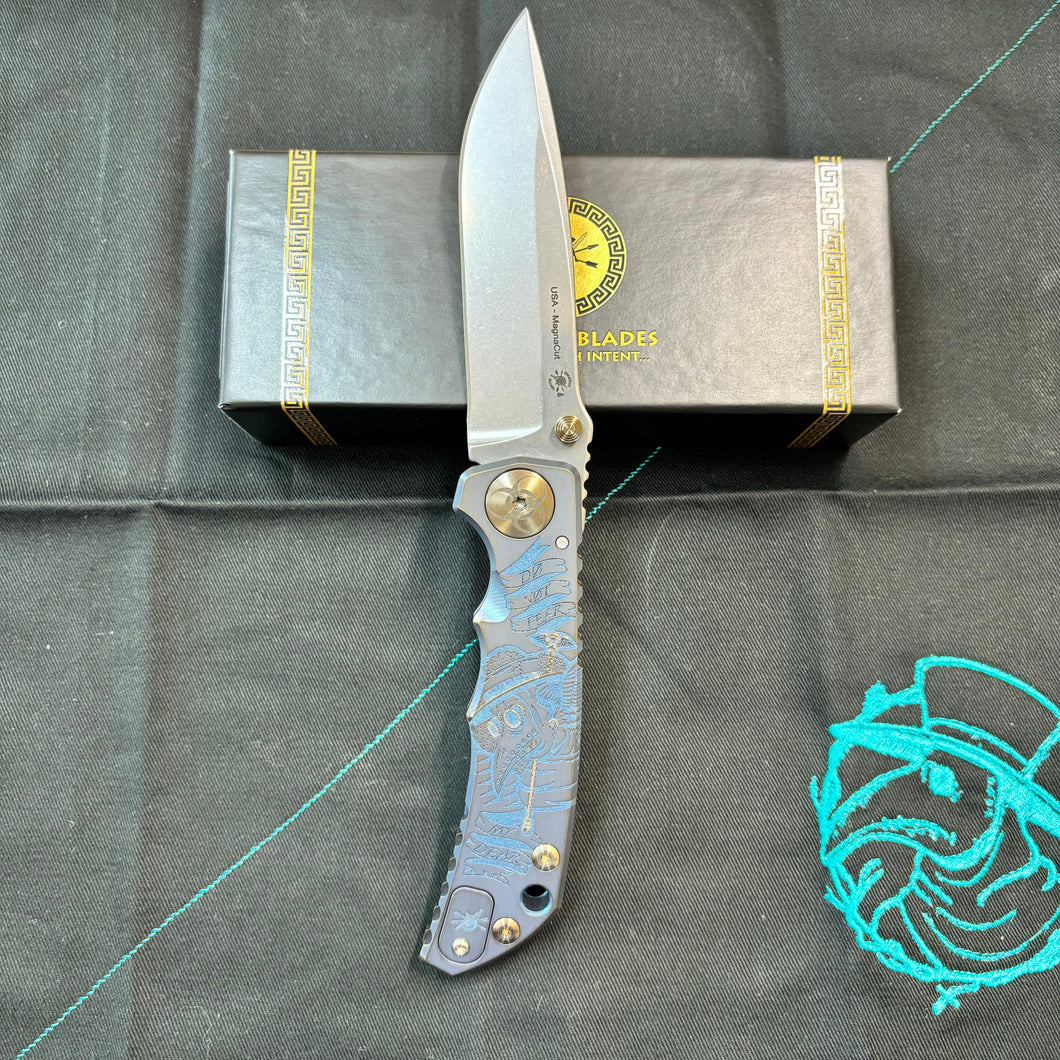 Spartan Blades Harsey Folder - Plague Doctor BLUE Special Edition